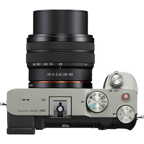 Câmera Sony A7C Kit 28-60MM Silver – Full-Frame 24MP, 4K, IBIS
