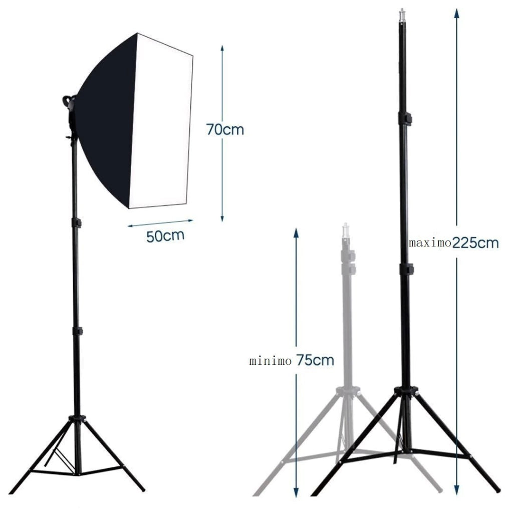 Kit Softbox 50x70cm 60W – Iluminação Profissional de Estúdio