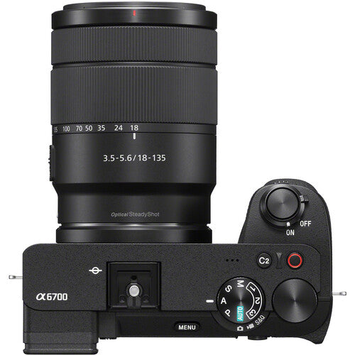 Câmera Sony A6700 Kit 18-135MM Black – APS-C 26MP, 4K 120p, IBIS