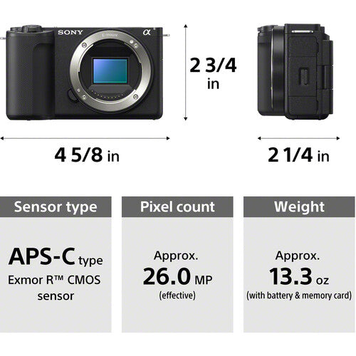 Câmera Sony ZV-E10 II Kit 16-50MM II – APS-C 26MP, 4K 60p, AF Avançado