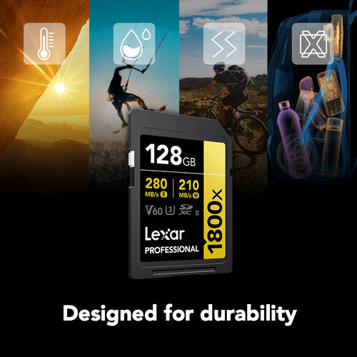Lexar Professional SDXC UHS-II V60 128GB 1800x Cartão de Memória
