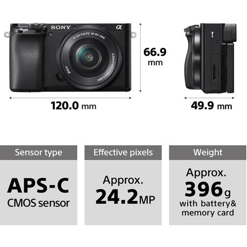 Câmera Sony A6100 Kit 16-50mm + 55-210mm – Mirrorless APS-C Completa