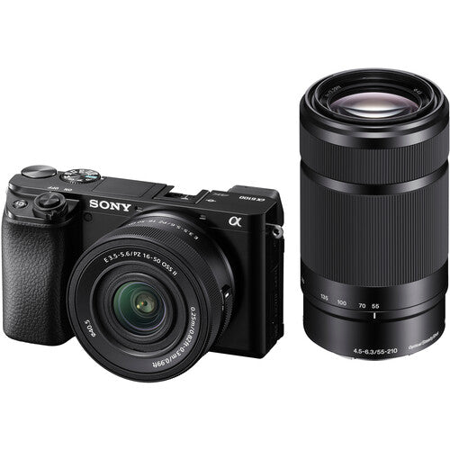 Câmera Sony A6100 Kit 16-50mm + 55-210mm – Mirrorless APS-C Completa