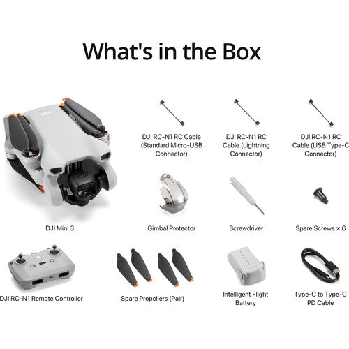 Drone DJI Mini 3 Standard RC-N1 – 4K HDR com True Vertical Shooting