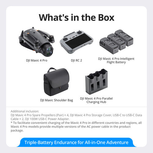 Drone DJI Mavic 4 Pro Fly More Combo – Triple Câmera 6K HDR e Gimbal 360°