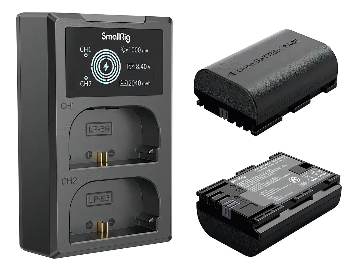 SmallRig Kit de Bateria e Carregador LP-E6N para Câmeras Canon