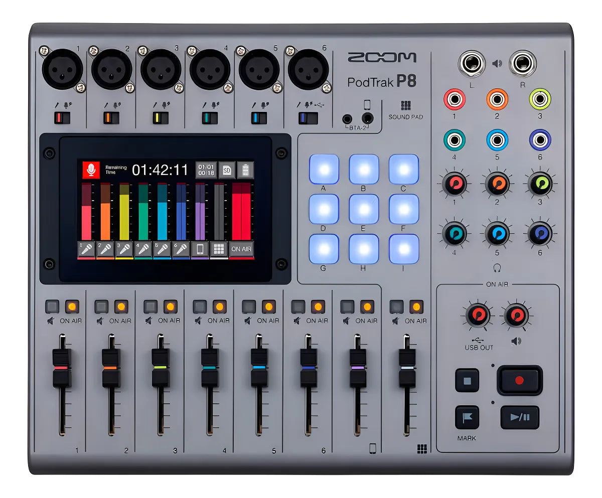 Zoom PodTrak P8 – Gravador Completo para Podcast Pro