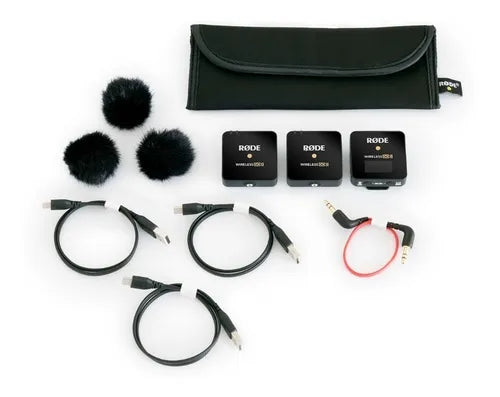 Rode Wireless GO II Microfone Sem Fio Compacto com 2 Transmissores
