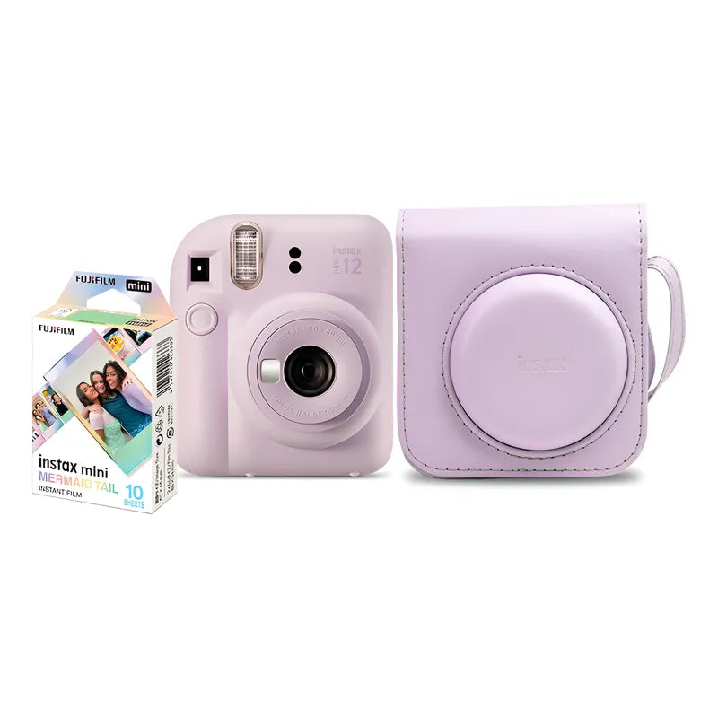 Fujifilm Instax Mini 12 Lilás Kit com Bolsa e 10 Filmes – Fotos Instantâneas