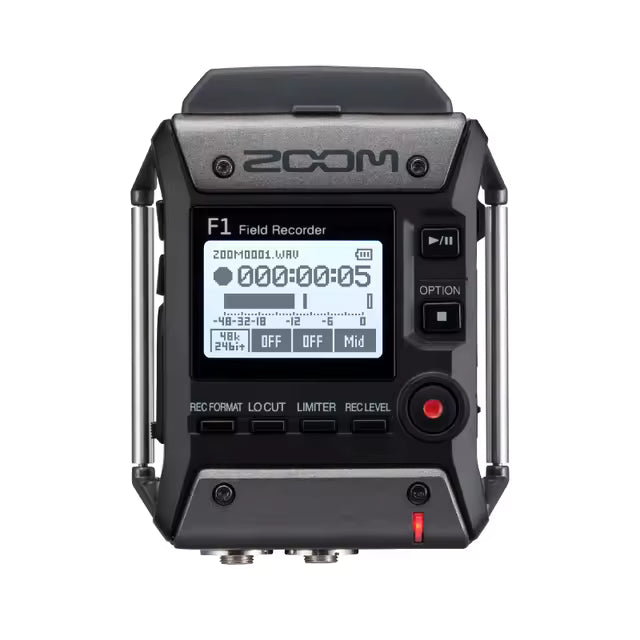 Zoom F1 Field Recorder Portátil com Microfone de Lapela