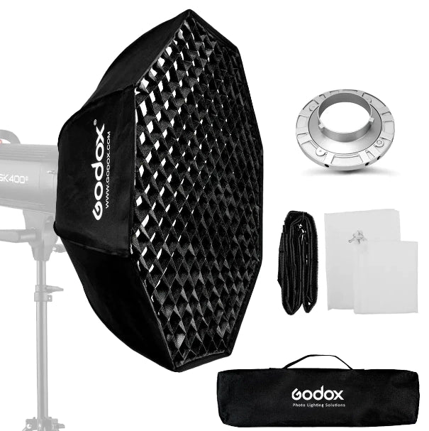 Octobox Bowens SB-FW 95cm com Grid Difusor para Iluminação Profissional