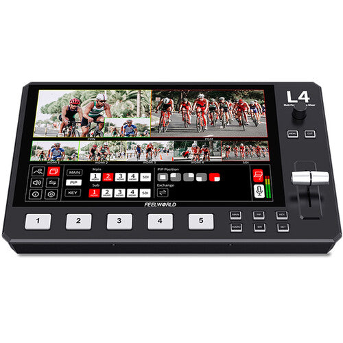 Feelworld L4 Video Switcher – 5 Canais Multiformato com Tela 10.1”