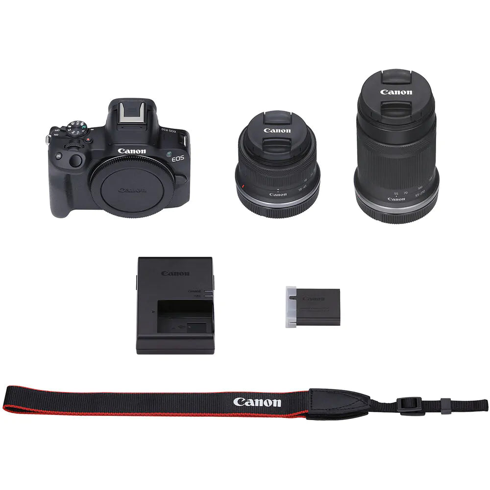 Canon EOS R50 Mirrorless RF-S 18-45mm f/4.5-6.3 IS STM + RF-S 55-210mm f/5-7.1 IS STM