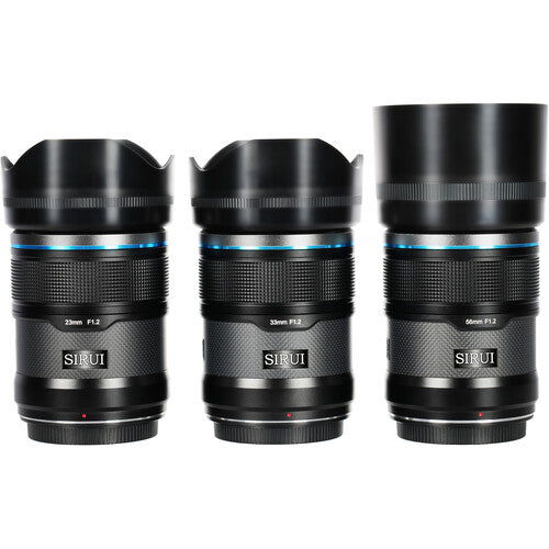 Kit Lentes Sirui Sniper F1.2 Autofocus E-Mount 23mm 33mm 56mm APS-C (SONY)