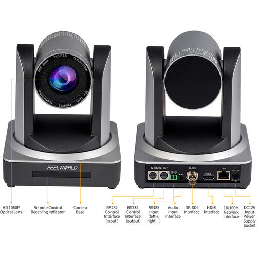 Feelworld PTZ Camera POE20X Full HD 1080p com Zoom Óptico 20x