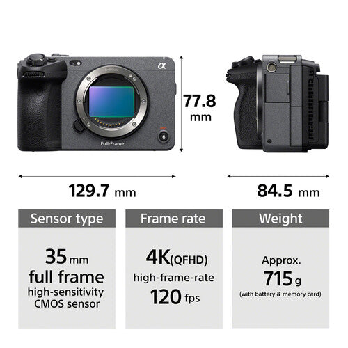Câmera Sony ILME-FX3 – Cinema Line Full-Frame 4K com Autofoco Avançado