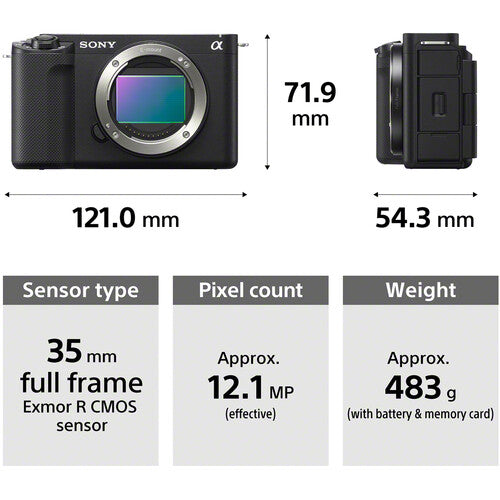 Câmera Sony ZV-E1 Body Black – Full-Frame 12MP, 4K 120p, IBIS