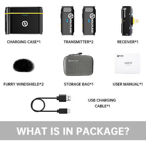 Hollyland LARK C1 DUO com cabo Lightning para dispositivos iOS