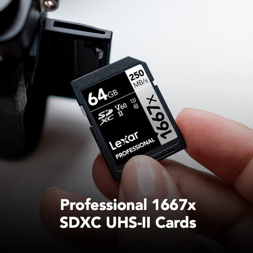 Lexar Professional SDXC UHS-II V60 64GB 1667x Cartão de Memória