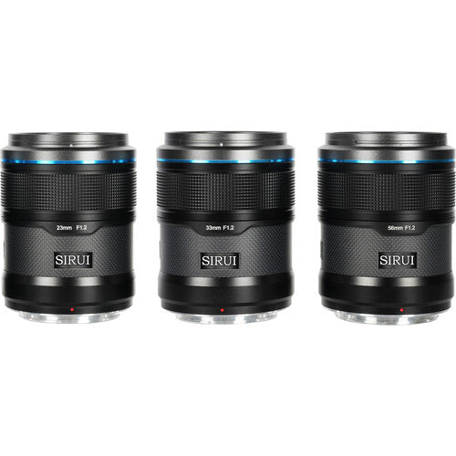 Kit Lentes Sirui Sniper F1.2 Autofocus E-Mount 23mm 33mm 56mm APS-C (SONY)