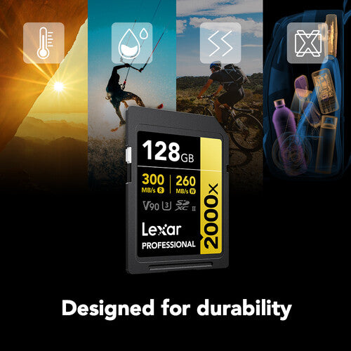 Lexar Professional SDXC UHS-II V90 128GB 2000x Cartão de Memória
