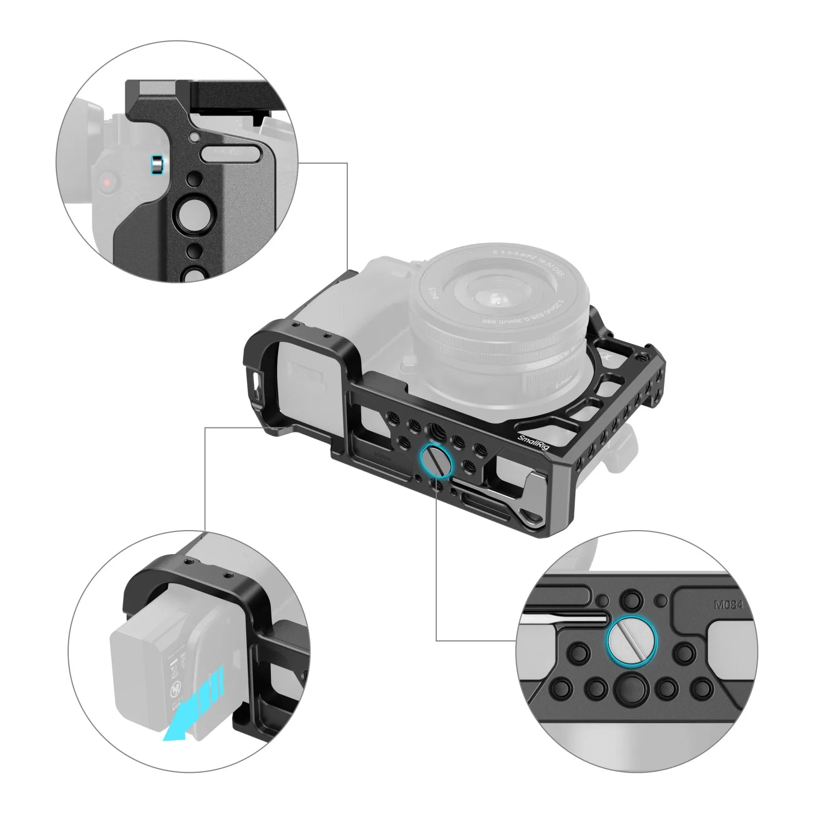 SmallRig Cage CCS2310C para Sony A6100/A6300/A6400/A6500 – Estrutura Profissional em Alumínio
