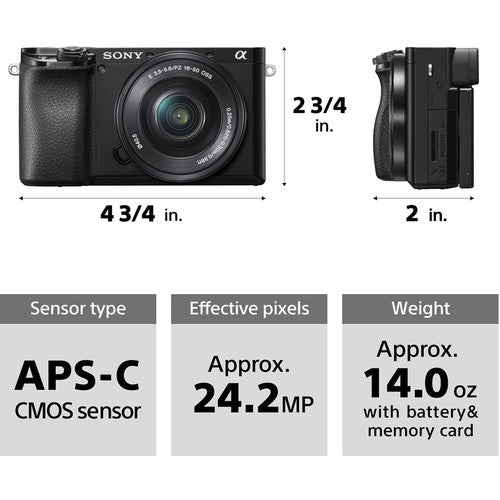 Câmera Sony A6100 Kit 16-50mm II Black – Mirrorless APS-C Versátil