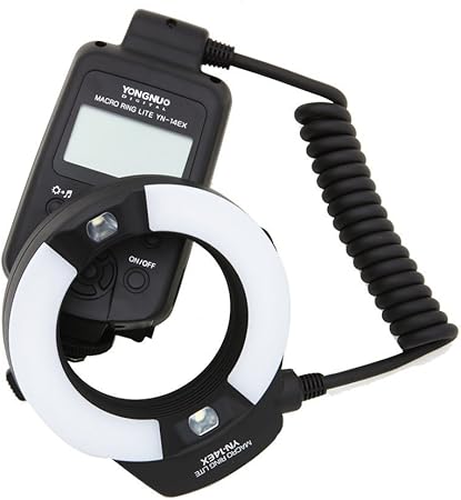 Flash Meike MK-14EXT-C E-TTL Macro LED para Canon com Iluminação Circular