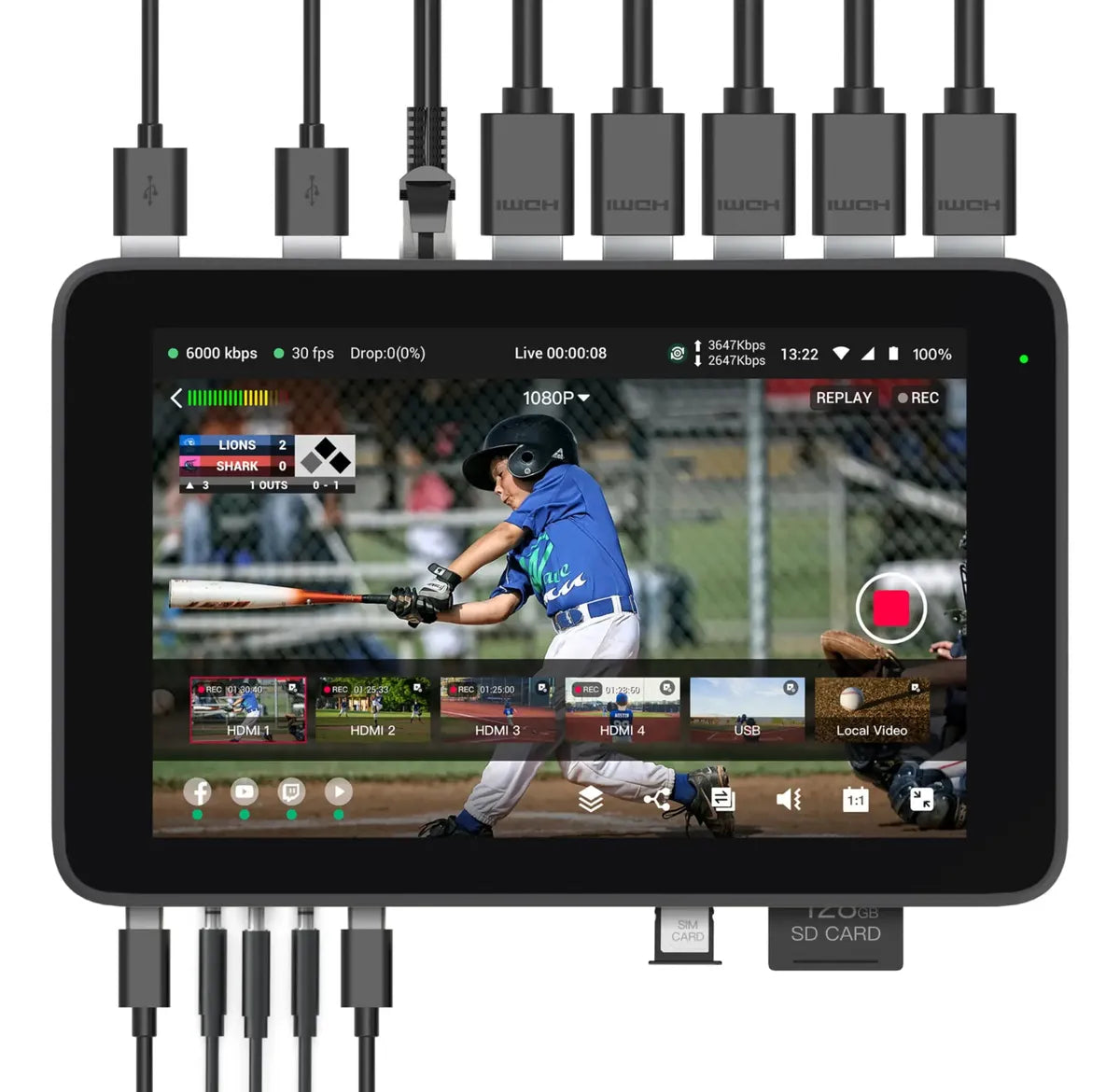 YoloBox Ultra Encoder Streaming Switcher Monitor 4K Portátil