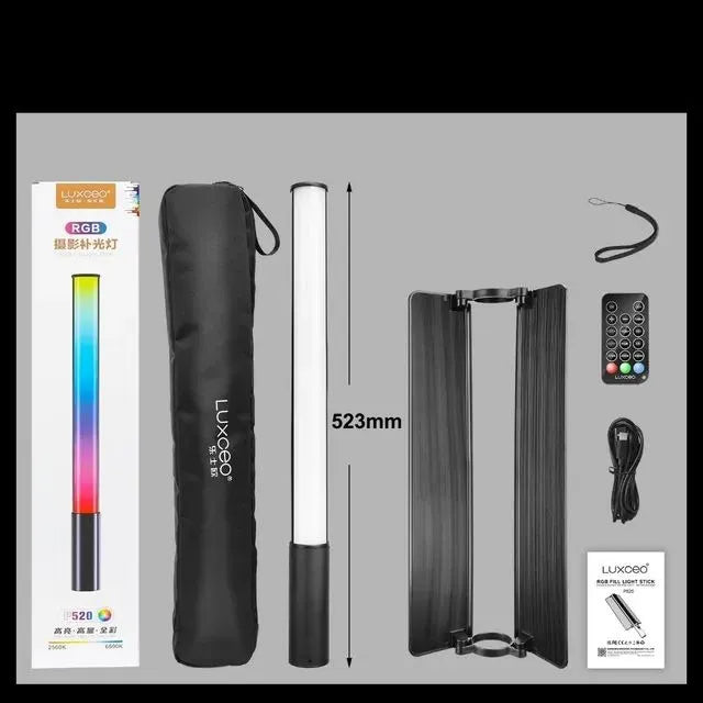 Bastão de Luz LED Luxceo P520 RGB com Abas Profissional