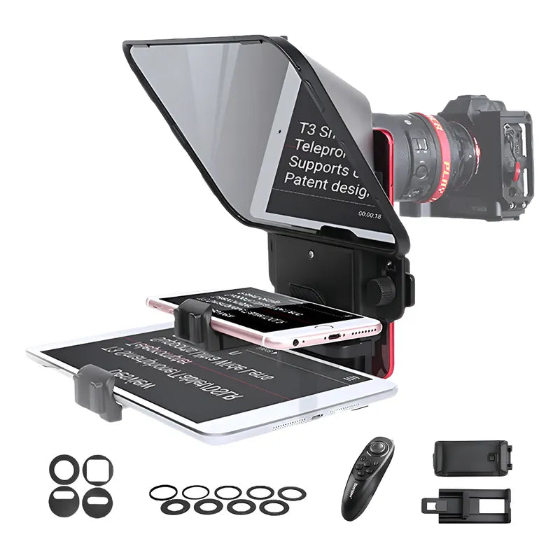 Teleprompter Desview T3 Profissional para Smartphones e Câmeras DSLR