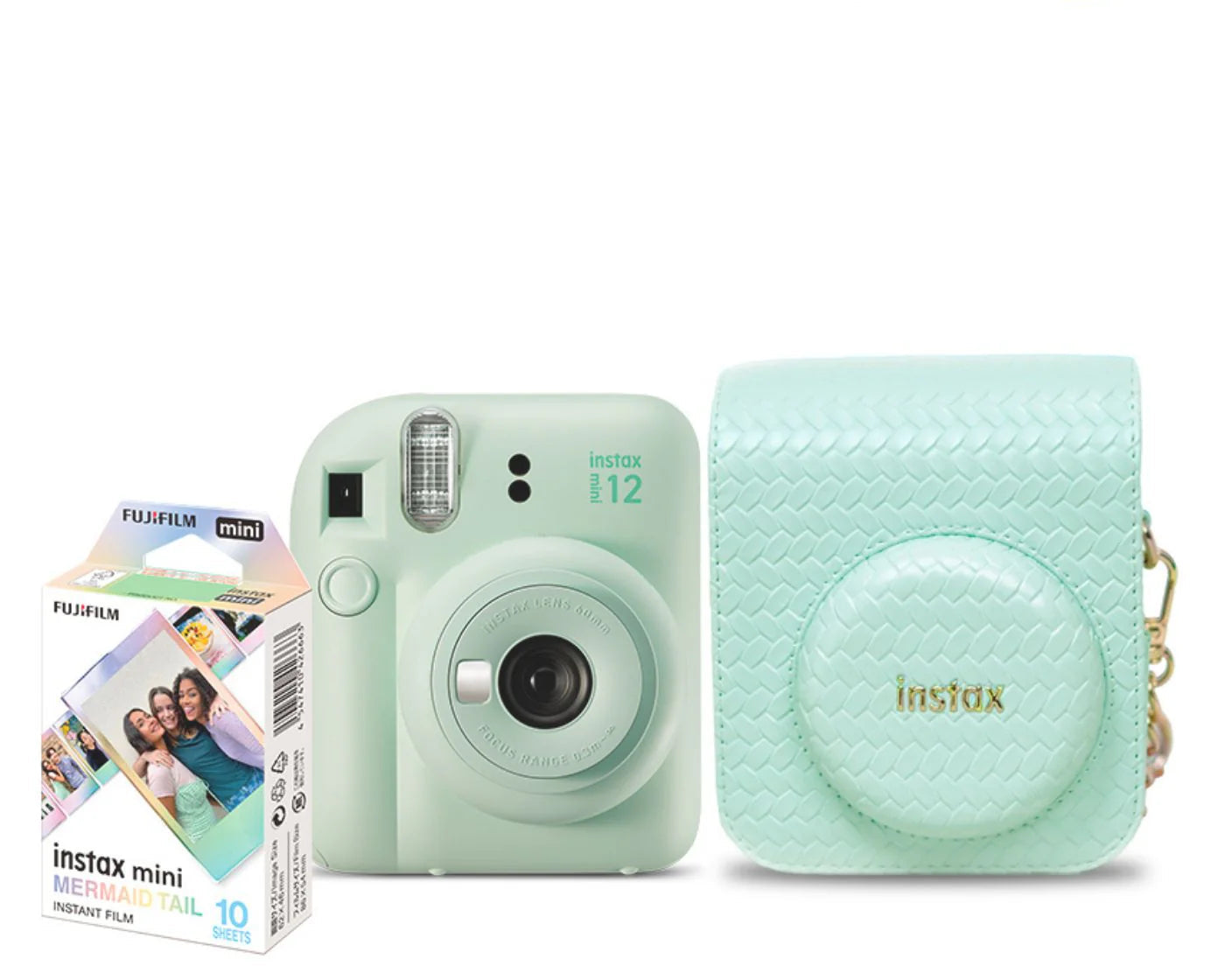 Fujifilm Instax Mini 12 Verde Kit com Bolsa e 10 Filmes – Fotos Instantâneas