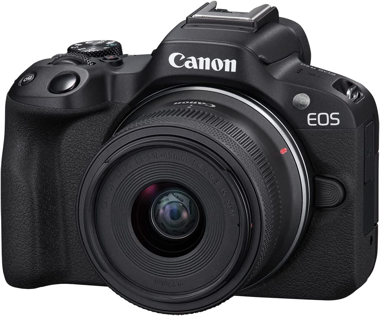 Canon EOS R50 – Câmera Mirrorless 24,2MP 4K com Lente 18-45mm