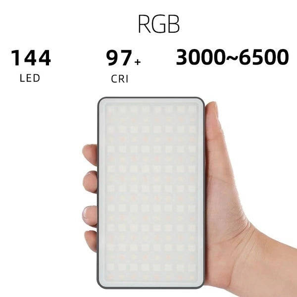 Mini Painel LED RGB Portátil 72 LEDs Metálico Ajustável