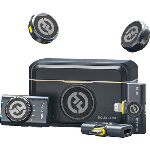 Hollyland LARK M2 DUO Microfone Lavalier Sem Fio Preto