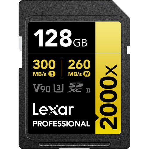 Lexar Professional SDXC UHS-II V90 128GB 2000x Cartão de Memória