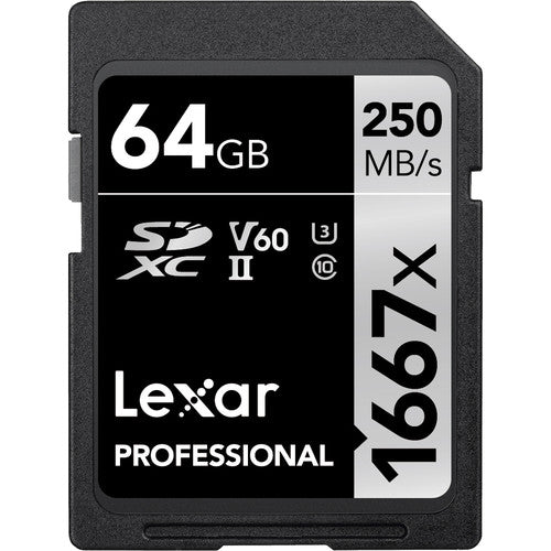 Lexar Professional SDXC UHS-II V60 64GB 1667x Cartão de Memória