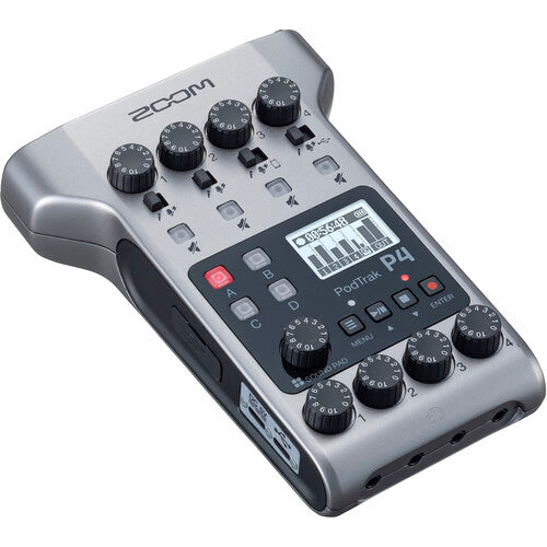 Zoom PodTrak P4 Gravador Portátil de Podcast com 4 Entradas